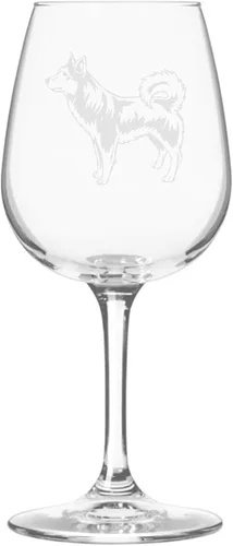 Miniatura 70 de Copa de vino de 12.75 onzas con diseño de perro grabado
