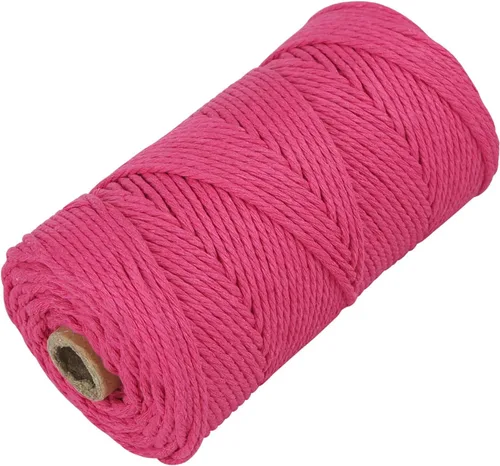 Miniatura 67 de Cordón de algodón para macramé, hilo torcido de 4 capas, cuerda de algodón natural, suministros perfectos de macramé, para hacer soportes colgantes