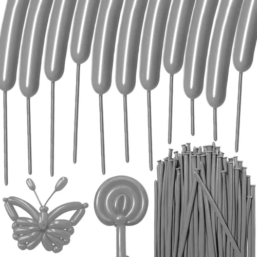Miniatura 11 de 100Pcs Globos Negros 260, Globos Largos para Atar Arco de Globos, Globos Largos y Finos para Torcer Globos de Animales, Globos para Cumpleaños