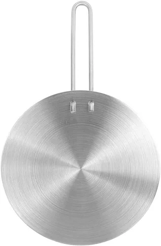 Difusor de calor, placa adaptadora de inducción de acero inoxidable con mango extraíble, estufa de gas, cocina eléctrica, protector de llama para