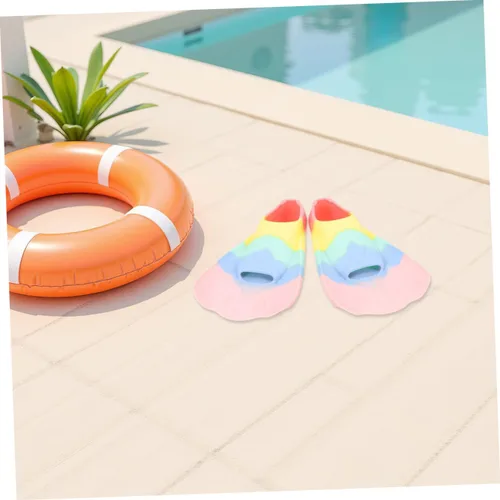 Miniatura 7 de Aletas de silicona flexibles y cómodas para entrenamiento de natación y esnórquel, diseño portátil de hoja corta para niños y principiantes