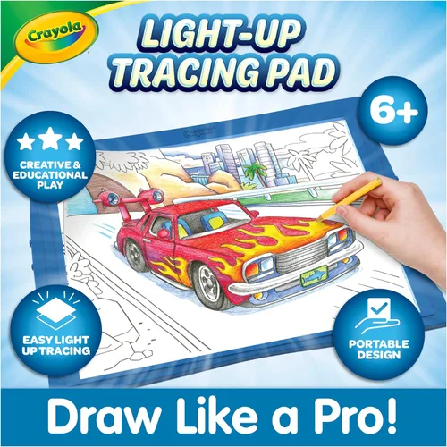 Miniatura 3 de Crayola Almohadilla de trazado iluminada: proyector de dibujo y trazado azul, para niños, regalos de vacaciones y Navidad para niñas y niños, mesa