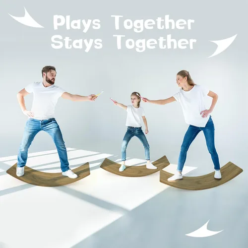 Miniatura 4 de Gentle Monster - Tabla de equilibrio oscilante de madera, juguete de madera natural Montessori para niños pequeños y adultos; juguete de aprendizaje