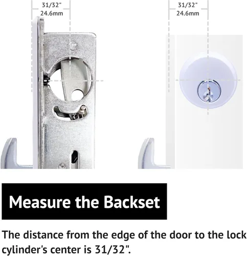 Miniatura 2 de elox Storefront - Cerradura de puerta de embutir estrecha, perno deslizante y cilindro de aleación de zinc, combo con llave y cámara de rito Adams