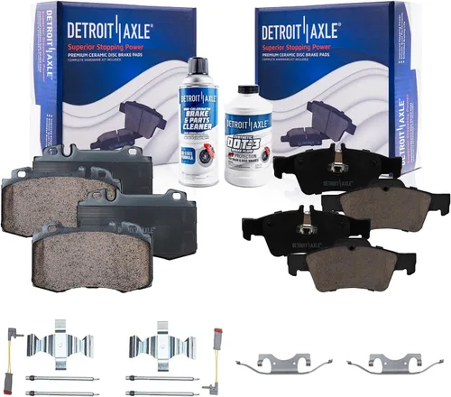 Miniatura 36 de Detroit Axle - Pastillas de freno para Nissan Quest 2004-2017, X-Trail 2005-2006, pastillas de freno de cerámica delanteras y traseras con repuesto