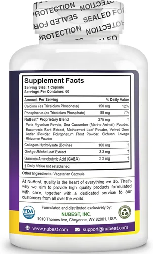 Miniatura 9 de NuBest Tall Apoya la fuerza ósea, salud ósea, sistema inmunológico mejorado y bienestar corporal completo con calcio, colágeno y hierbas