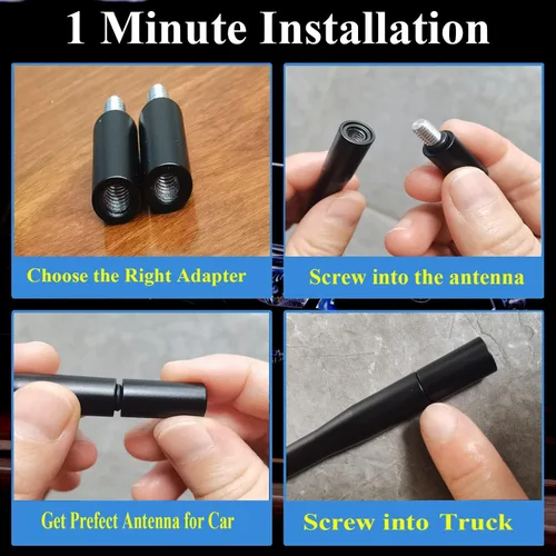 Miniatura 7 de Antena de radio de aluminio de 4 pulgadas para Nissan Titan (2004-2018), reemplazo del mástil de antena Nissan Titan