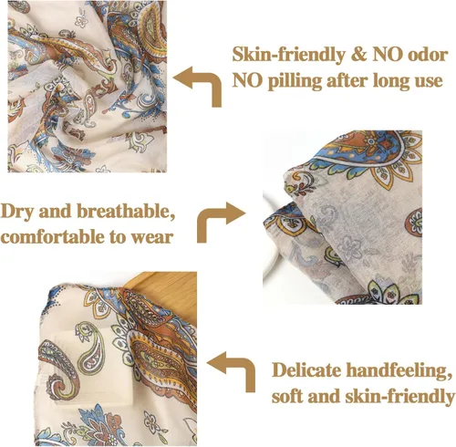 Miniatura 5 de Chales de mujer para primavera, verano, arrugas, pashmina, bufandas de gasa para playa, chal de gasa, bufanda extremadamente suave, Estilo a