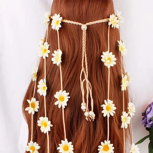 Miniatura 3 de YAXAMING Diadema de girasol de Halloween, bandas para el pelo de margaritas, corona, corona floral, diadema para mujer, Navidad, festival hawaiano