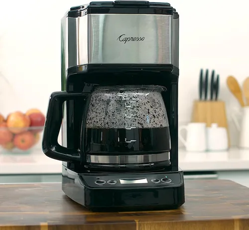 Miniatura 6 de Capresso Mini cafetera de goteo de 5 tazas, negro y acero inoxidable