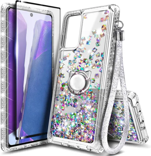 Miniatura 72 de NGB Diseñada para funda Samsung Galaxy Note 10+ (Plus), Rosa/Aguamarina Funda con Purpurina Líquida Brillante Linda para Mujeres Niñas Niños