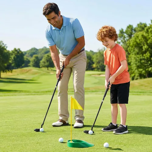 Miniatura 2 de WIGERLON Putter ajustable para niños y adultos, hombres y mujeres, mini palos de golf para niños 3-5, 5-7, 8-12, juego de mini golf con 4 pelotas