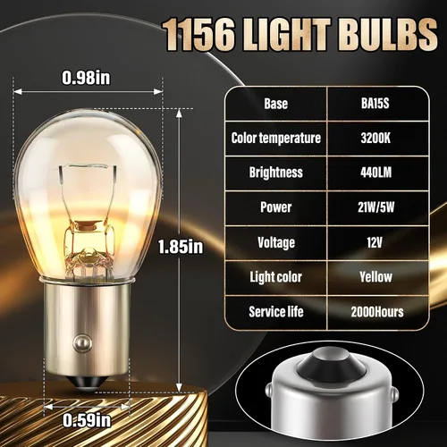 Miniatura 2 de Meonum Paquete de 10 bombillas 1156, S25 P21W, 7506 1141 1156LL 1141LL 1295, repuesto de luz de freno automotriz para automóviles, caravanas