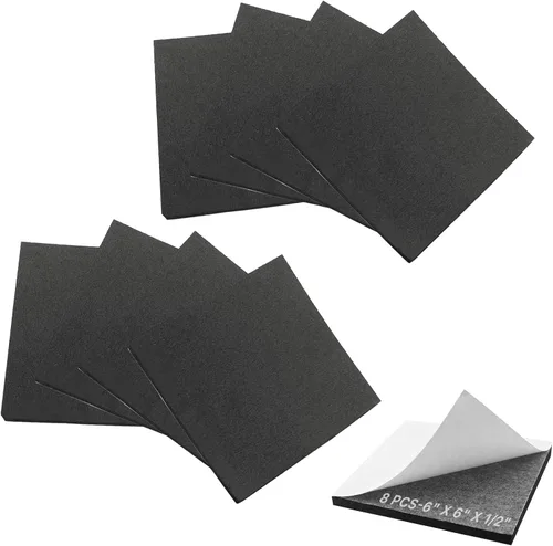 Miniatura 9 de Storystore 5 hojas acolchadas de espuma de 12 x 8 x 1/8 pulgadas, autoadhesivas, de espuma de celda cerrada, de neopreno, aislantes, almohadillas