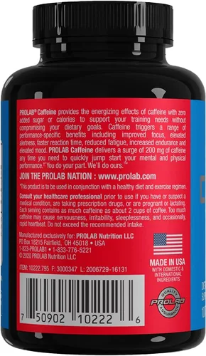 Miniatura 4 de Comprimidos de cafeína ProLab, 100
