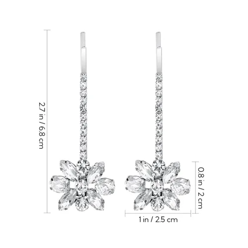 Miniatura 2 de Lurrose Pinzas Bobby con diamantes de imitación: horquillas decorativas para el cabello de las mujeres - Clip de pelo de novia para mujeres y niñas