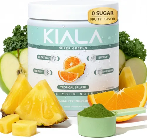 Miniatura 9 de Kiala Nutrition Super Greens, Polvo de vegetales orgánicos con espirulina y clorella para la digestión, salud intestinal, inmunidad, energía, sin