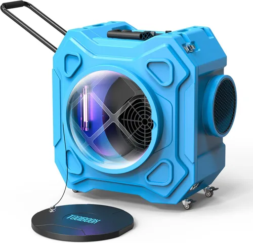 Miniatura 11 de Depurador de aire con filtración de 3 etapas, máquina de aire negativo HEPA de 750 CFM con ruedas bloqueables de 360° y mango plegable automático