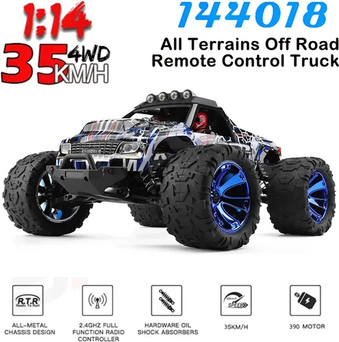 Miniatura 2 de GoolRC WLtoys 144018 - Camión a control remoto a escala 1/14, 4WD 35KM/H, auto RC de alta velocidad, 2.4 GHz, todo terreno, con 2