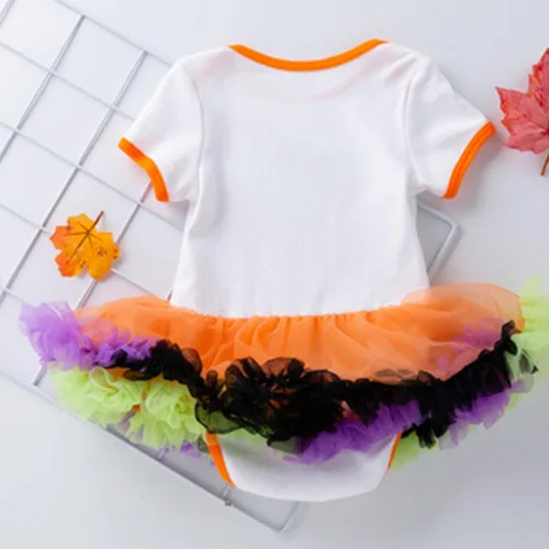 Miniatura 3 de Conjunto de mameluco de manga corta para bebé recién nacido, con estampado de Halloween, camiseta larga