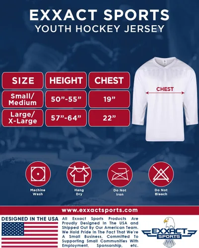 Miniatura 7 de Exxact Sports Camisetas de hockey juvenil para niños, camiseta de práctica de hockey, camiseta en blanco de hockey, camiseta de hockey sobre hierba