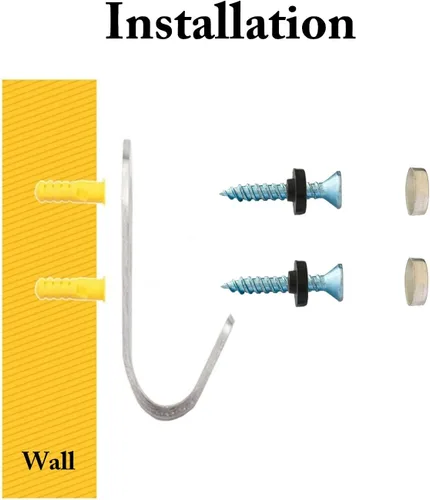 Miniatura 5 de Ganchos de pared resistentes, paquete de 8 ganchos individuales de acero inoxidable cepillado, ganchos pequeños en J para colgar ropa, chaquetas
