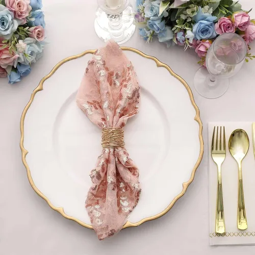 Miniatura 19 de Efavormart - Superposición de mesa de tul bordado de hojas de lentejuelas plateadas de 72 x 72 pulgadas, mantel cuadrado transparente Plateado