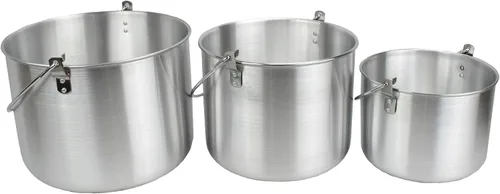 Miniatura 6 de AceCamp Juego de ollas de cocina ligeras de aluminio anidadas con tapa y mango plegable - 4L, 8L, 12L