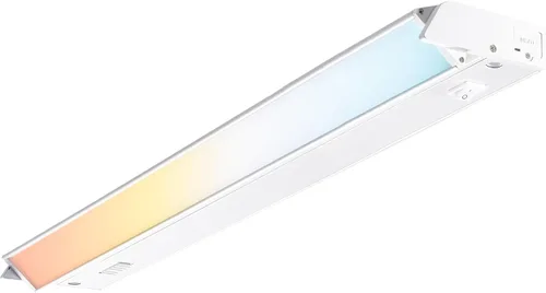 PARMIDA - Iluminación LED giratoria para debajo del gabinete, instalación cableada o enchufable, 32 pulgadas, 18 W, 5CCT seleccionable por color,
