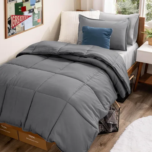 Miniatura 2 de Bare Home Bed-in-A-Bag - Juego de edredón y sábanas de 5 piezas, tamaño individual, alternativa al plumón de ganso, juego de ropa de cama ultrasuave