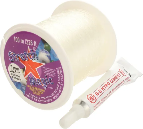 Stretch Magic Cordón de cuentas y joyas, fuerte y elástico, fácil de anudar, color transparente, 0.028 in de diámetro, carrete de 328.1 ft (328