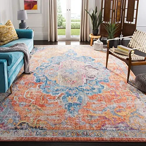 Miniatura 12 de SAFAVIEH Bristol Collection - Alfombra decorativa de 4 x 6 pies, diseño de medallón envejecido, no desprende pelusa y de fácil cuidado, ideal