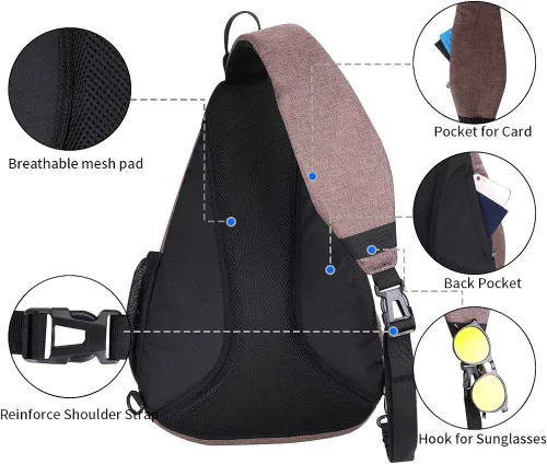 Miniatura 3 de WATERFLY - Mochila casual tipo bandolera, para llevar en el pecho