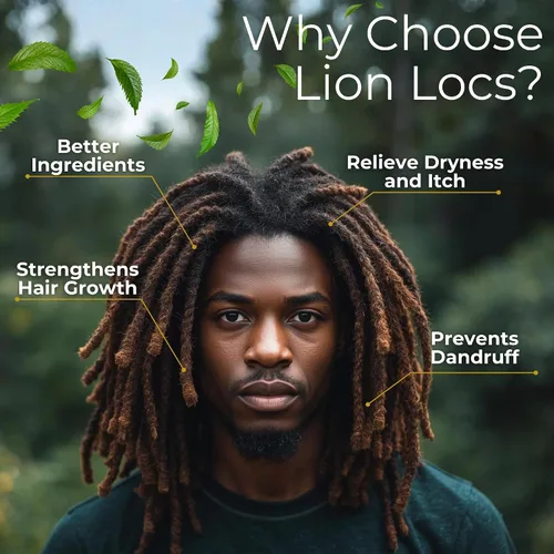 Miniatura 7 de Aceite de crecimiento y cuero cabelludo de Lion Locs para rastas, trenzas y cabello natural, promueve un crecimiento saludable, hidratación
