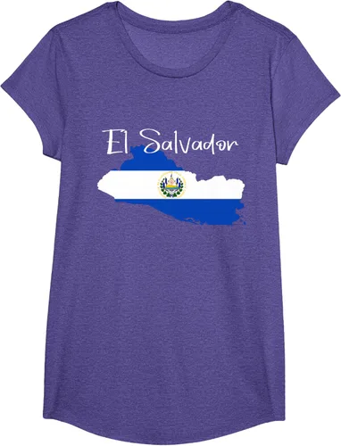 Miniatura 19 de Camiseta con la bandera de El Salvador, mapa de El Salvador, camiseta de Salvador para mujer
