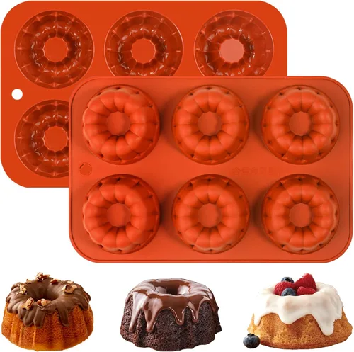 Miniatura 10 de Webake Cestas de tartas para tartas, molde de silicona, molde para pastelitos, magdalenas, muffins, gelatina, moldes para jabón, bandeja para hornear