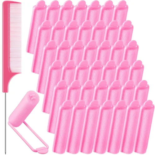 Syhood 43 piezas rodillos de esponja de espuma para cabello para mujeres, rizadores suaves para dormir de 0.59 pulgadas, herramienta de rizadores de