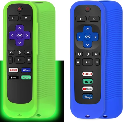 Miniatura 10 de Paquete de 2 fundas para control remoto (brilla en la oscuridad) compatible con Roku TV Remote/Roku Express/Streaming Stick/Premiere, funda