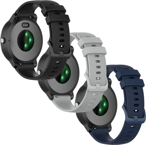 Miniatura 8 de Bandas para Garmin Vivoactive 3, banda de silicona de 0.787 pulgadas para Forerunner 645/245 Music/Venu Sq 2/Venu 2 Plus, para Galaxy Watch 3 1.614