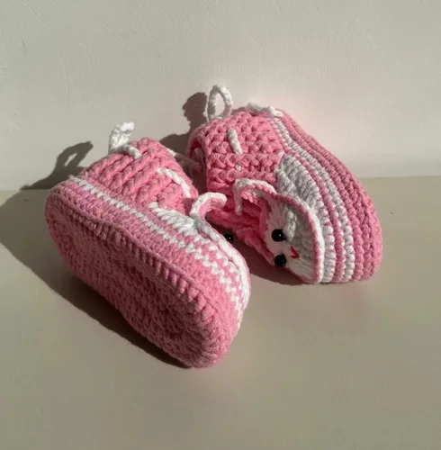 Miniatura 4 de DFXIU Botines de bebé recién nacido, transpirables y cómodos, a mano, de ganchillo, suave, de dibujos animados, para bebés de 0 a 1 año