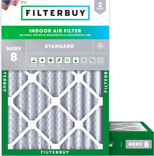 Miniatura 62 de Filterbuy Filtro de aire MERV 8 de 8 x 14 x 1 pulgadas para defensa contra el polvo y las alergias (paquete de 2), filtros electrostáticos plisados