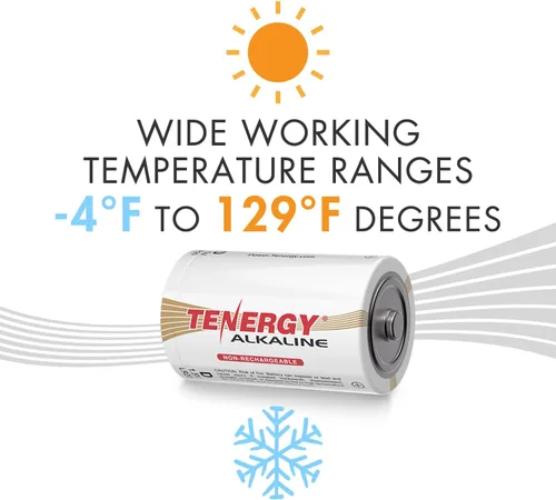 Miniatura 4 de Tenergy Batería alcalina LR20 de 1.5 V D, baterías no recargables D de alto rendimiento para relojes, controles remotos, juguetes y dispositivos