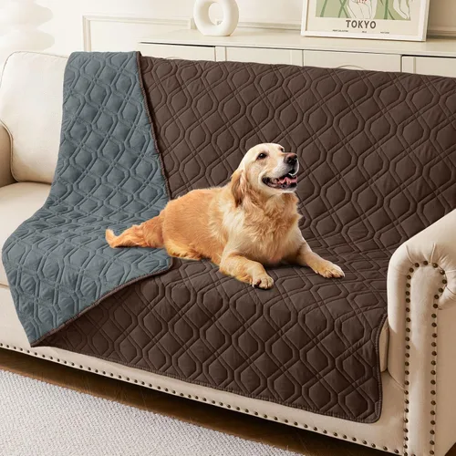Miniatura 115 de hyha Manta impermeable para perros, manta reversible para cama de mascotas, funda suave para sofá/sillón lavable para perros, fundas impermeables