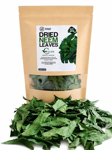 Hojas de neem enteras cultivadas de forma natural, hojas de primera calidad, puras y secas frescas, 3 onzas / 3.00 oz de té de neem