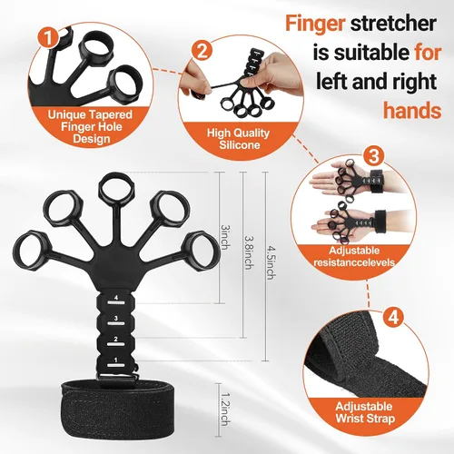 Miniatura 5 de Grip Strength Trainer Kit (5 Pack) Adjustable Resistance Hand Gripper,Finger Exerciser,Hand Extension Exerciser,Stress Relief Ball and Forearm