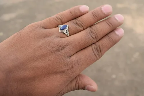 Miniatura 2 de Anillo de piedras preciosas, anillo de plata de ley 925 para mujeres y niñas, regalos de Navidad, tamaño de joyería hecha a mano de EE. UU