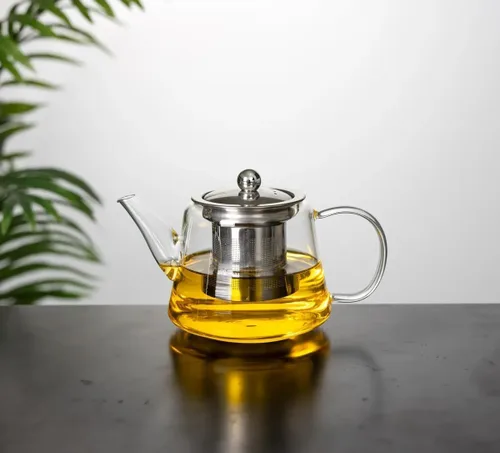 Miniatura 6 de Tetera de vidrio de borosilicato de 25 onzas (25.4 fl oz) con infusor de acero inoxidable extraíble con caja de regalo, tetera transparente