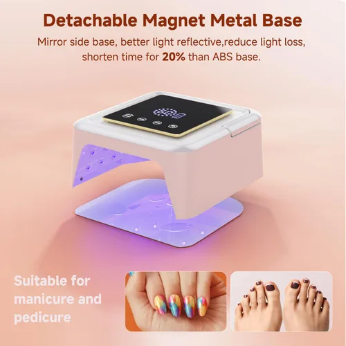 Miniatura 6 de Lámpara de uñas UV inalámbrica de 108 W, lámpara de uñas LED profesional con 36 cuentas y pantalla táctil, luz UV recargable para uñas de gel Blanco