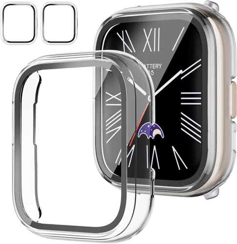Miniatura 8 de Rc-Z Paquete de 2 fundas protectoras de pantalla para reloj inteligente Amazfit Active, parachoques duro de policarbonato integrado, película