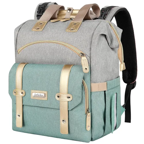 Jiefeike Mochila para Pañales, Mochila de Viaje para Papá y Mamá, Bolsa de Pañales para Bebés Niños y Niñas, Bolsillos Aislados, Bolsas Portátiles